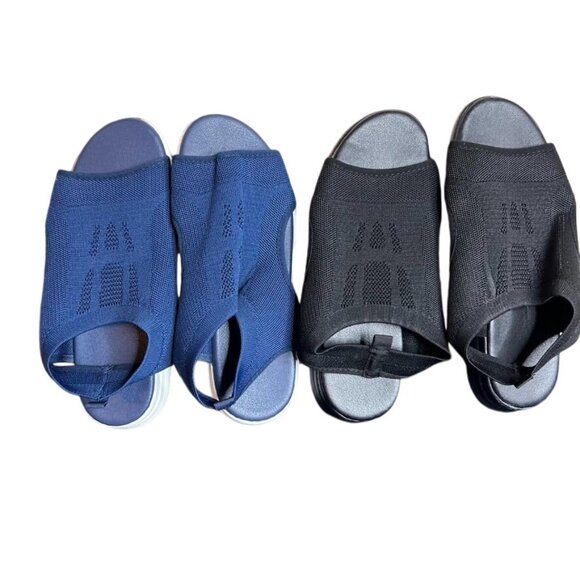 2 Pairs of Women's Sandals - Mesh Uppers Lightweight Pull-On Breathable **READ - Picture 1 of 11